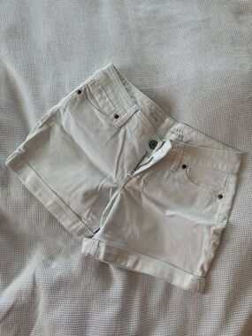 The Limited White Cuffed Denim Jean Shorts
